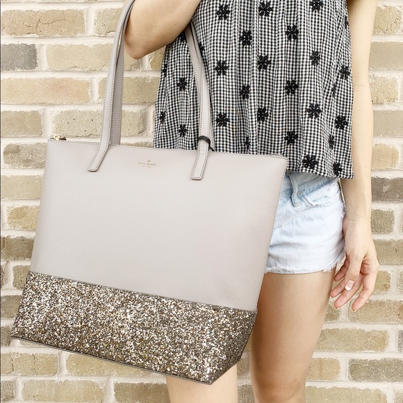 Gaby’sBags👜💕- Kate spade large tote gray glitter - Picture 6 of 8